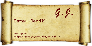 Garay Jenő névjegykártya